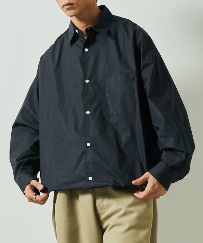 【SALE／30%OFF】FREAK'S STORE ワイドシルエット スピンドル レギュラーカラーシャツ / ヘムコード 【限定展開】 25AW フリークスストア トップス シャツ・ブラウス ブラウン ベージュ ブルー ブラック グレー ホワイト【送料無料】