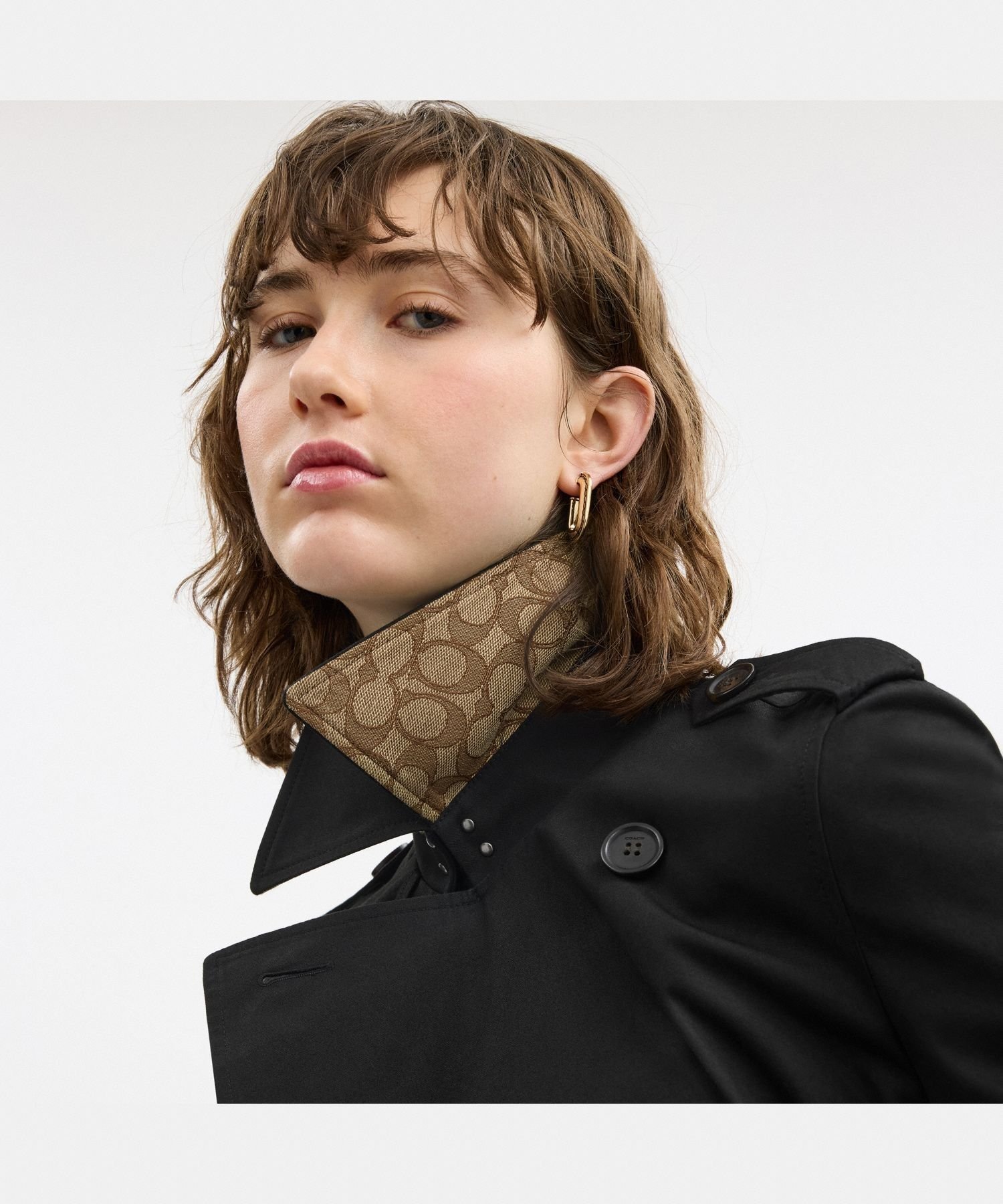 COACH OUTLET 【公式】ロング トレンチ コーチ　アウトレット ジャケット・アウター トレンチコート ブラック【送料無料】