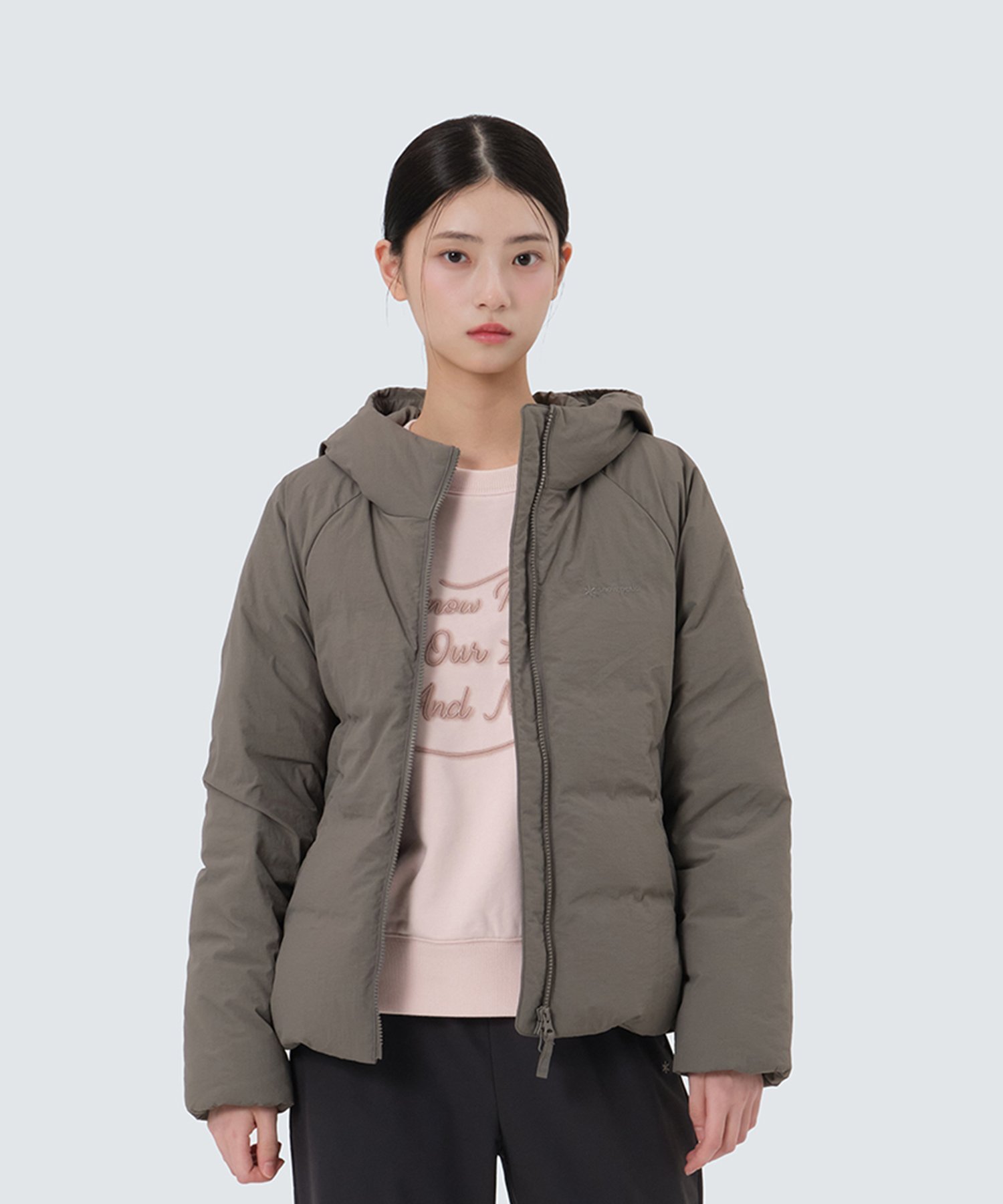 Snow Peak Land Wmn's Hood LW Down Jacket スノーピーク ジャケット・アウター ダウンジャケット・ダウンベスト グレー ブラック【送料無料】のサムネイル