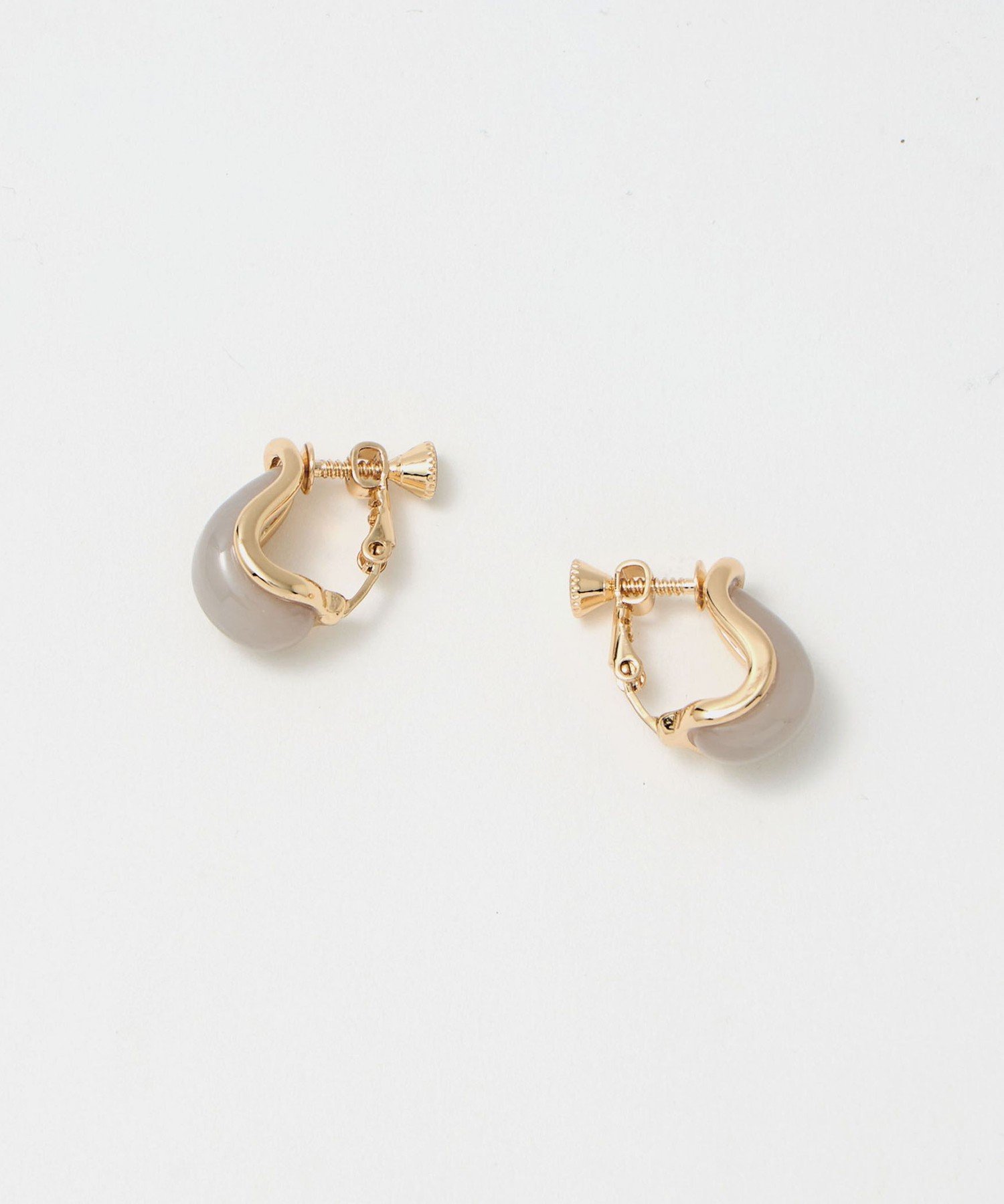 UNITED ARROWS green label relaxing マーブル イヤリング ユナイテッドアローズ グリーンレーベルリラクシング アクセサリー・腕時計 イヤリング・イヤーカフ ベージュ グレー