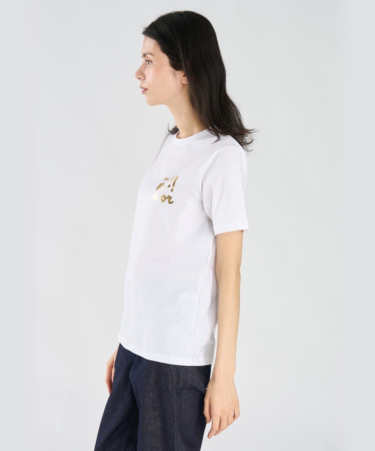 agnes b. FEMME 【by R 限定品】agnes b. プリント コットン 半袖 Tシャツ "un coeur d'or !!" アニエスベー トップス カットソー・Tシャツ ホワイト【送料無料】