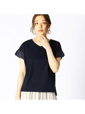 【SALE／50%OFF】COMME CA ISM フリル袖デザインカットソー コムサイズム カットソー Tシャツ カーキ ホワイト ネイビー イエロー