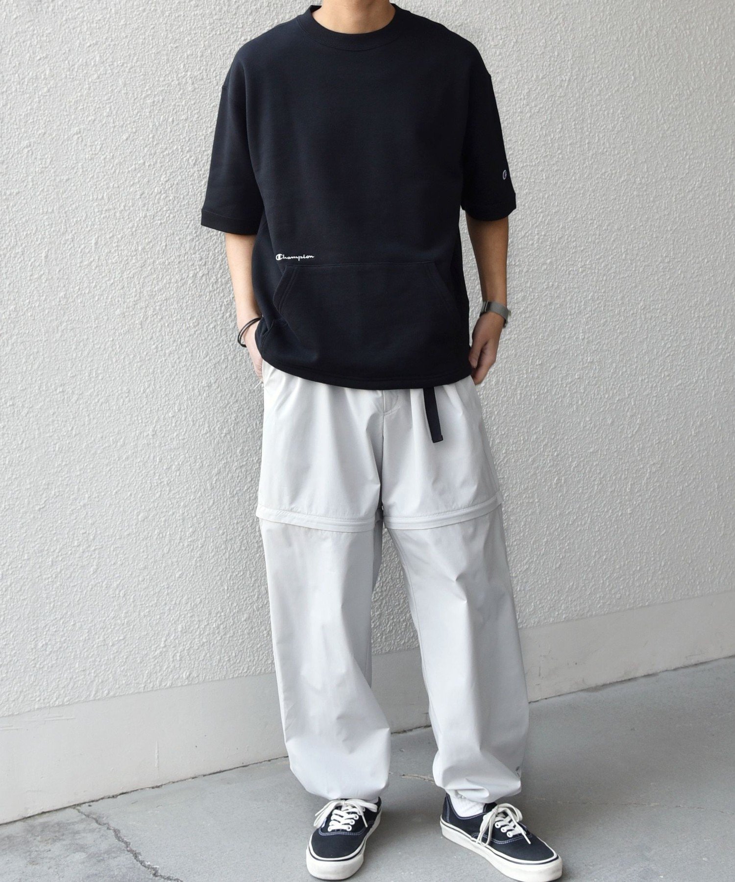 SHIPS any SHIPS any:＜撥水加工＞タスラン SOLOTEX(R) 2WAY トラック パンツ(セットアップ対応)◇ シップス パンツ カーゴパンツ ブラック【送料無料】