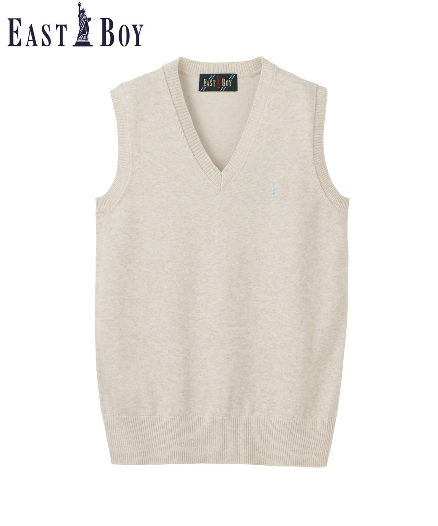 EASTBOY School ベスト COOLMAX 綿 12G ミント女神 夏用 スクール ニット 制服 通学 イーストボーイ トップス ベスト・ジレ グリーン ネイビー グレー ホワイト【送料無料】