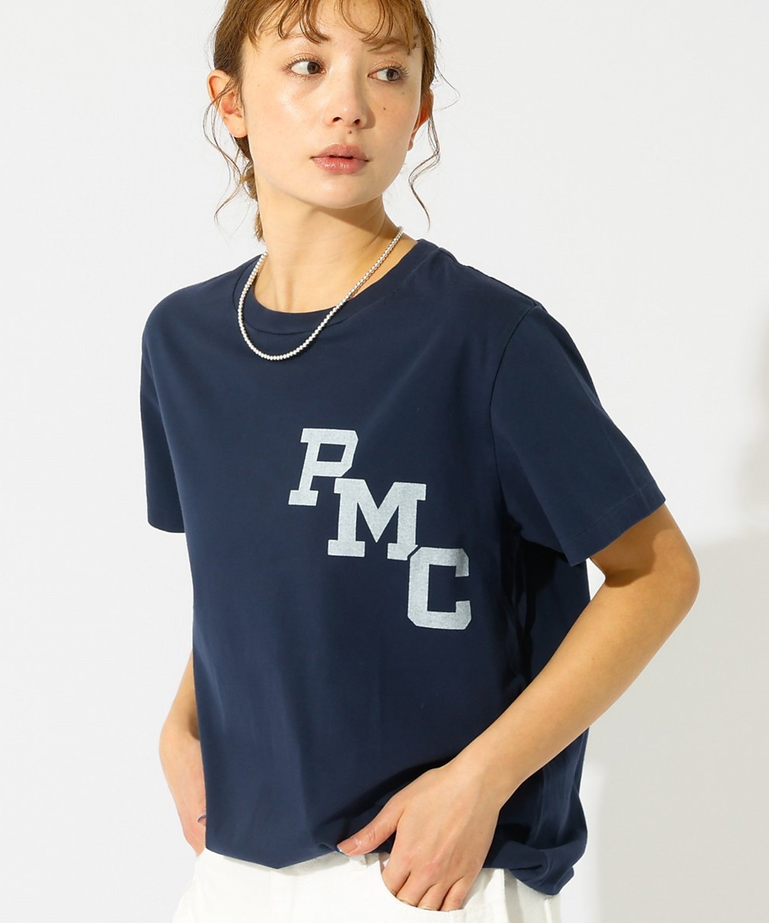 Rouge vif la cle LW加工T "RMC" / ロゴTシ ルージュ・ヴィフ ラクレ トップス カットソー・Tシャツ グレー ネイビー ブラック レッド
