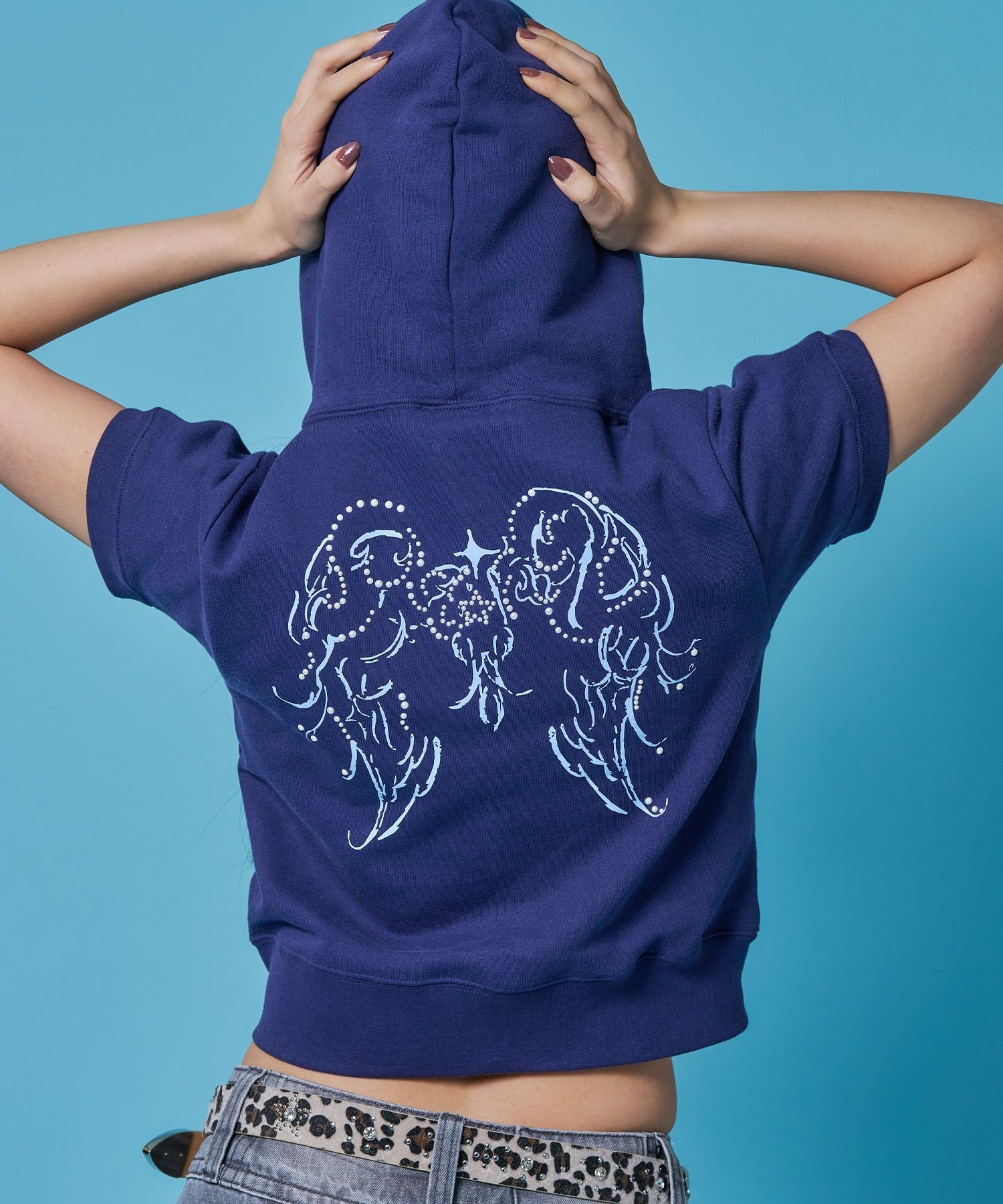 B ONE SOUL 【sqnz/エスキュンズ】※WEB限定 / 半袖ジップパーカー / sqnz pearl short sleeve zip p/k ナバル トップス パーカー・フーディー ブラック ネイビー【送料無料】