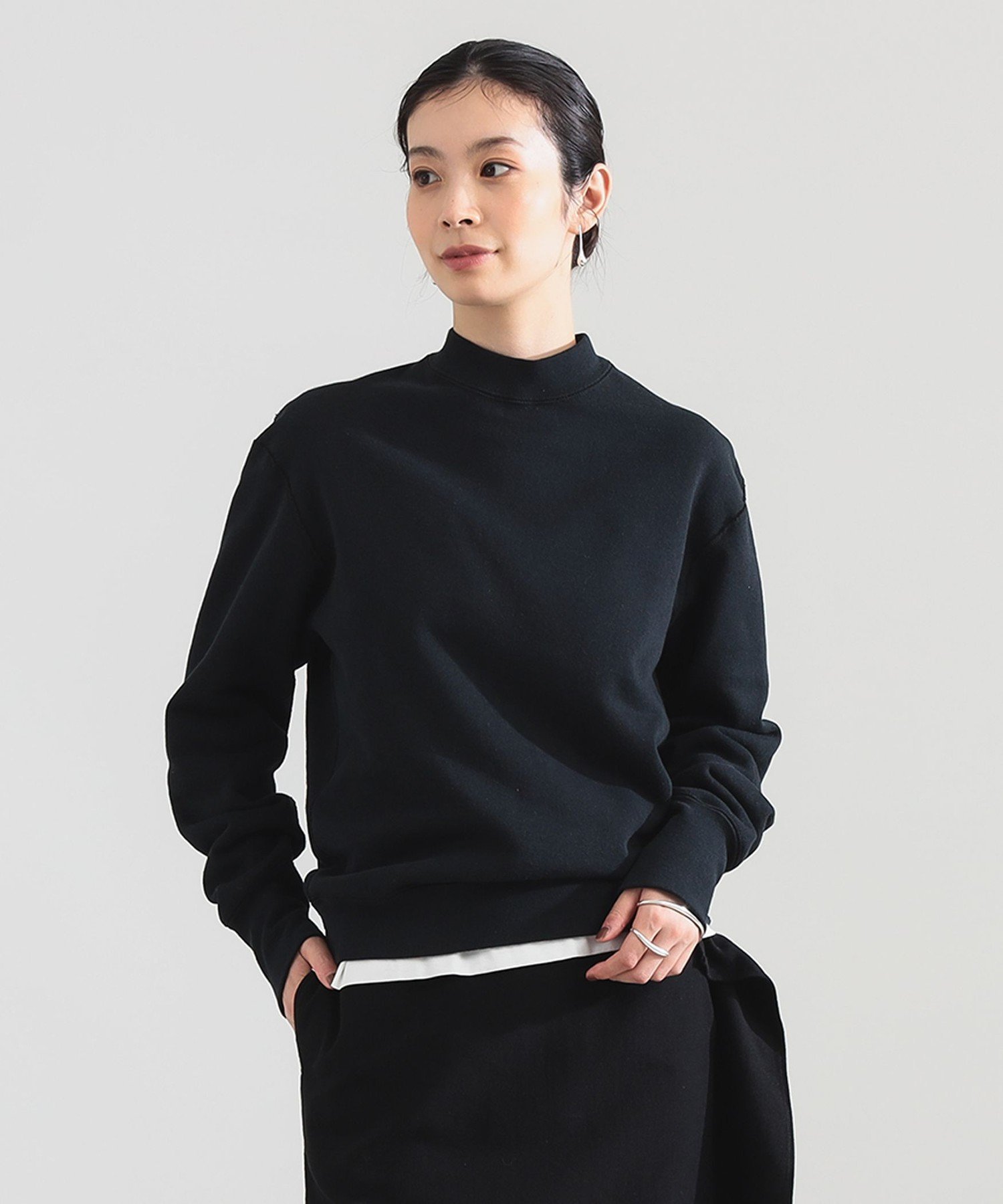 AK+1 / 裏毛スウェット プルオーバー デミルクス ビームス トップス カットソー・Tシャツ ブラック