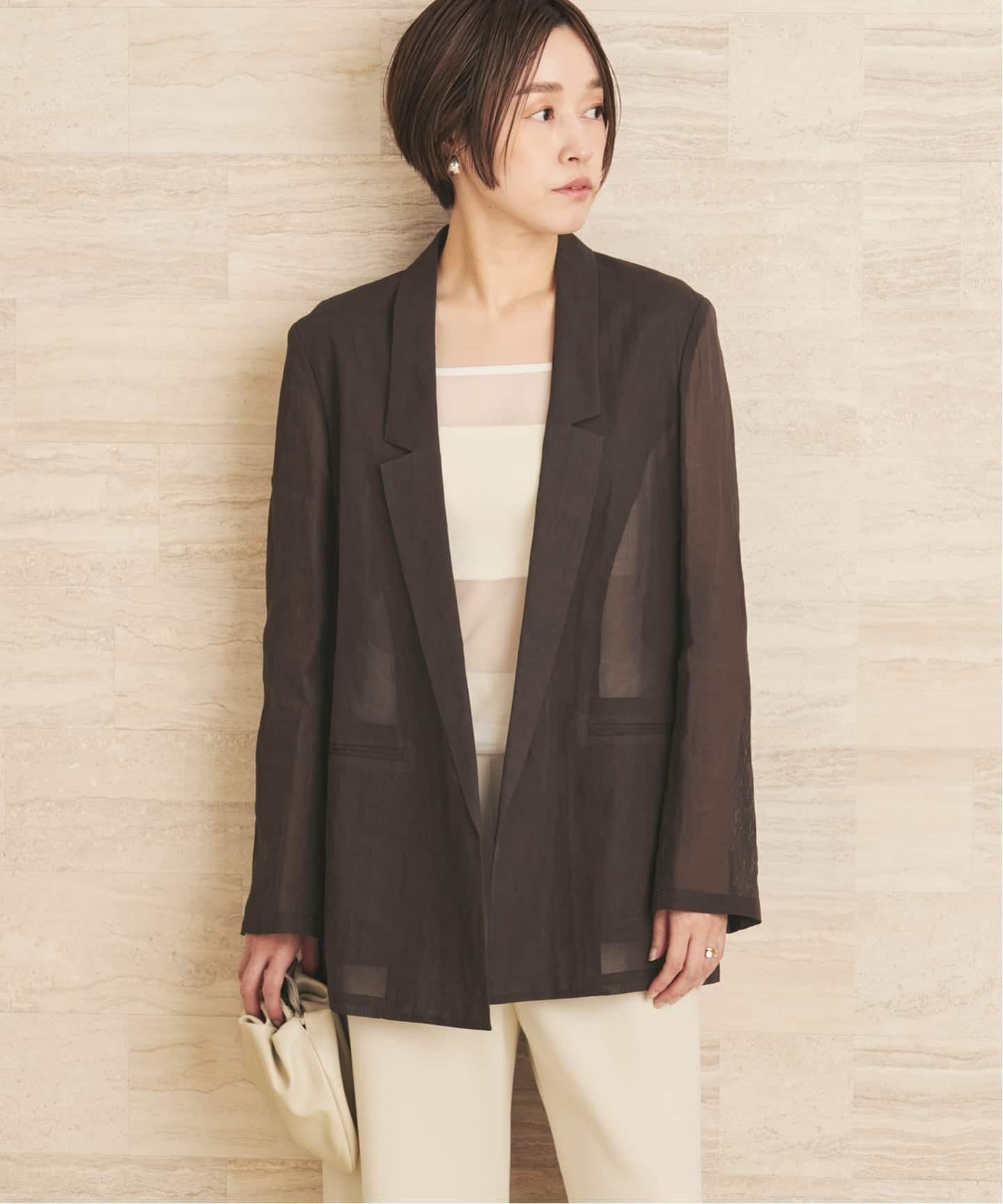 plage organic cotton sheer ジャケット プラージュ ジャケット・アウター その他のジャケット・アウター ブラック ブラウン