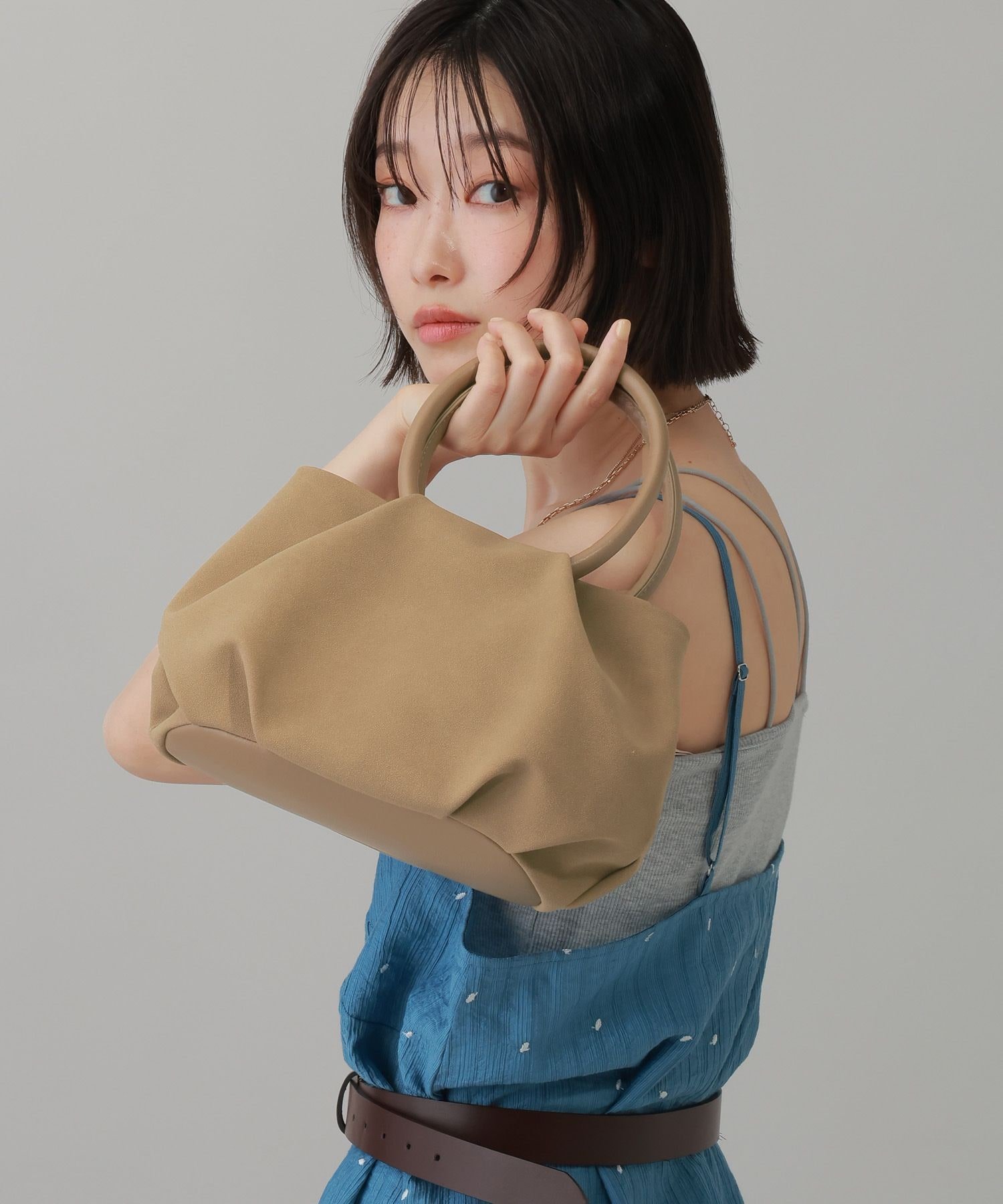 LAKOLE サークルハンドル2WAYミニショルダーバッグ ラコレ バッグ ショルダーバッグ ブラウン ブラック ワインレッド【送料無料】