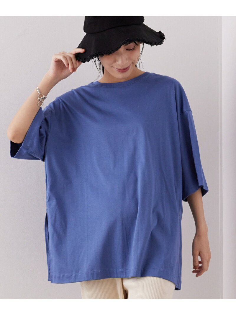 【SALE／50%OFF】SALON adam et rope' シルケットスムースBIGTシャツ サロン アダム エ ロペ トップス その他のトップス ブルー ホワイト グレー ブラック