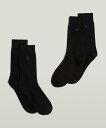 G-Star RAW 【公式ショップ】BURGER SOCK 2-PACK/ロゴソックス/2足セット ジースターロゥ 靴下・レッグウェア 靴下 ブラック(4)