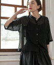 【SALE/50%OFF】OPAQUE.CLIP セットアップ対応 シアーダブルポケットシャツブラウス【洗濯機洗い可】 オペークドットクリップ トップス シャツ...