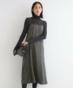 【SALE/55%OFF】INDIVI 【洗える/UVケア】スエード調サテンキャミワンピース インディヴィ ワンピース・ドレス ワンピース ブラウン ネイビー グレー【送料無料】