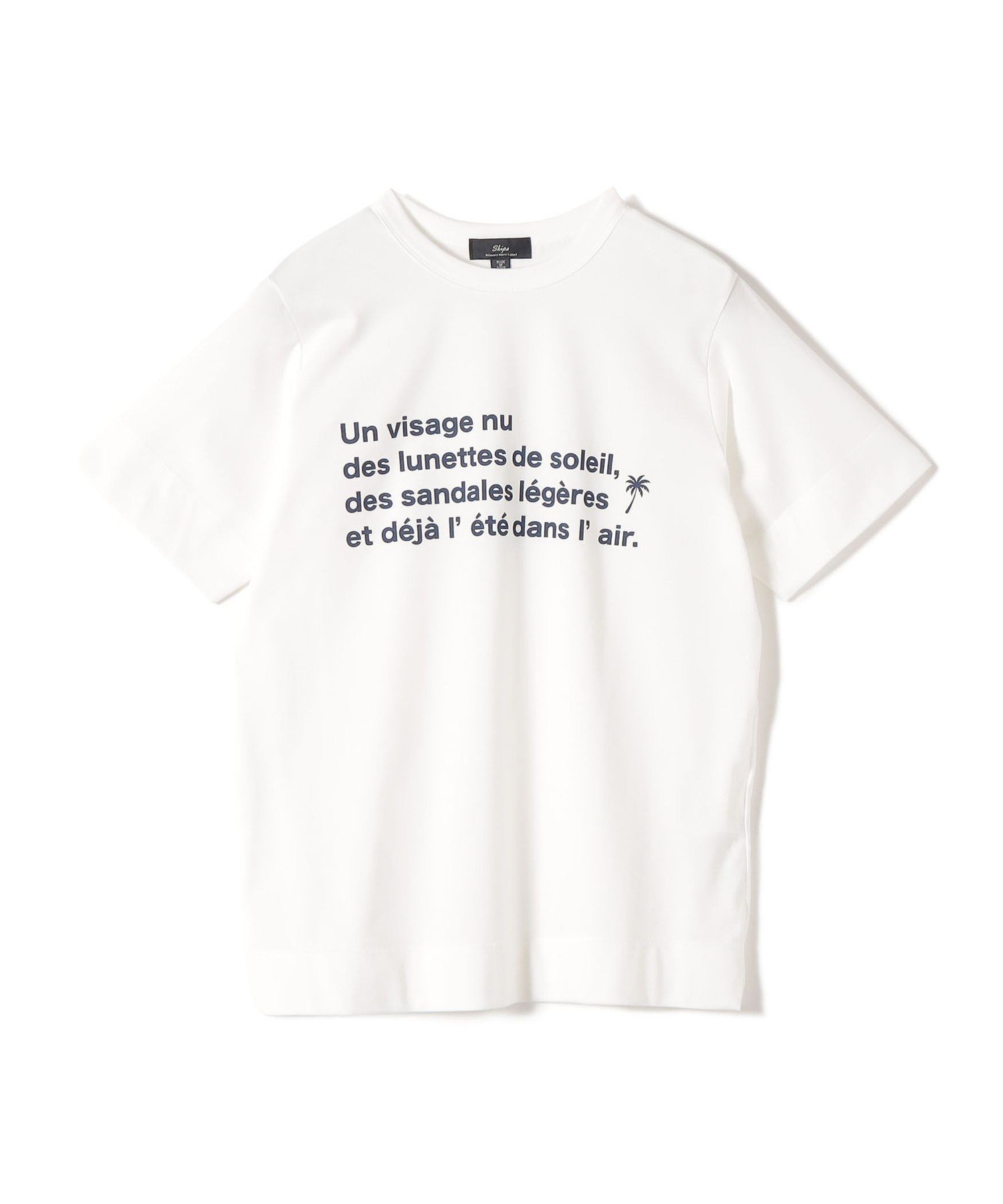 SHIPS WOMEN SHIPS Primary Navy Label:PALM TREE ラバー プリント TEE シップス トップス カットソー・Tシャツ ブラウン ホワイト【送料無料】