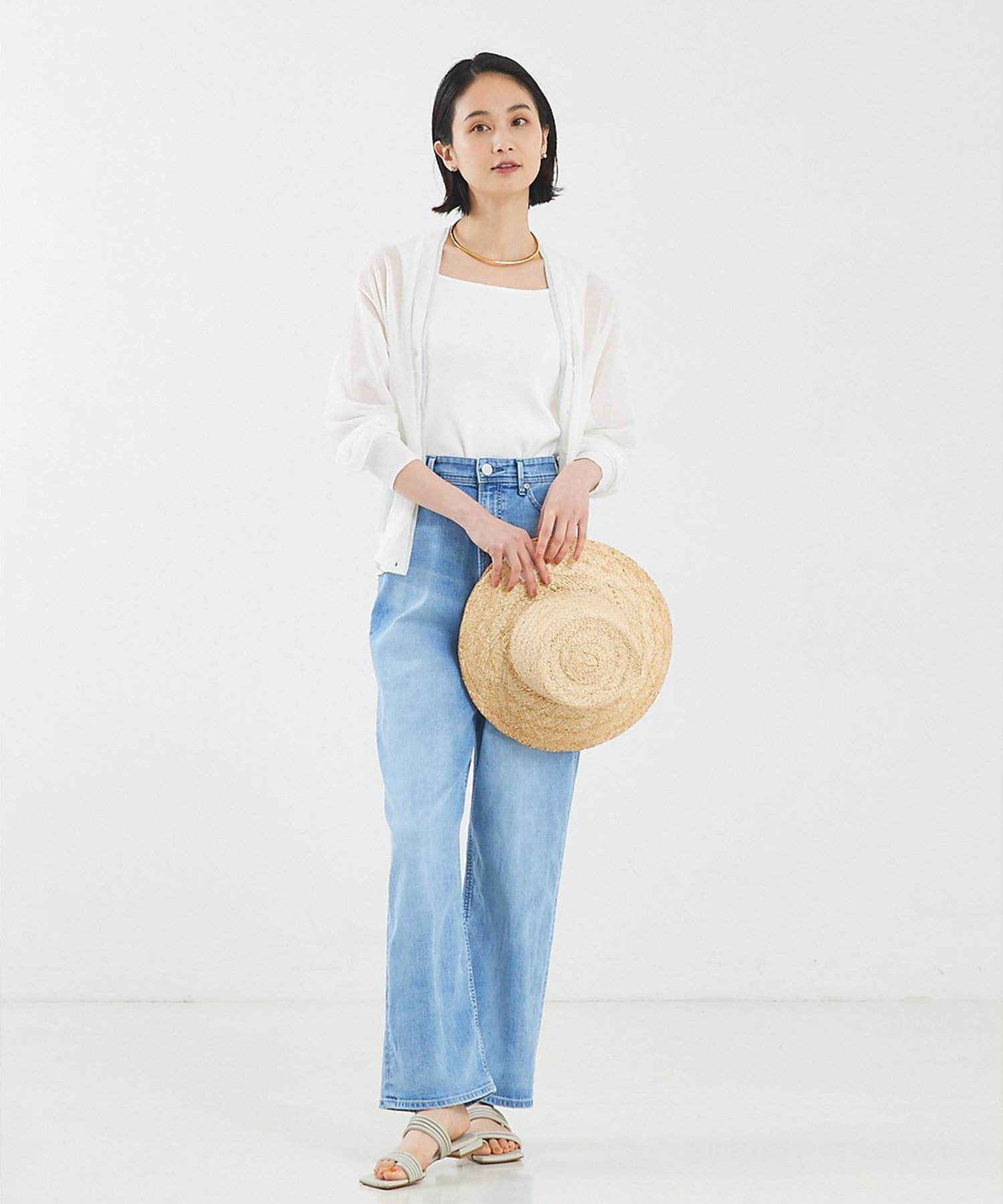qualite 【YANUK】Joanストレートデニムパンツ カリテ パンツ ジーンズ・デニムパンツ グレー ブルー