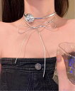 【SALE/30%OFF】Nia Nia/(W)2連 リボン×薔薇チョーカー チェルカ アクセサリー・腕時計 チョーカー シルバー ブラック