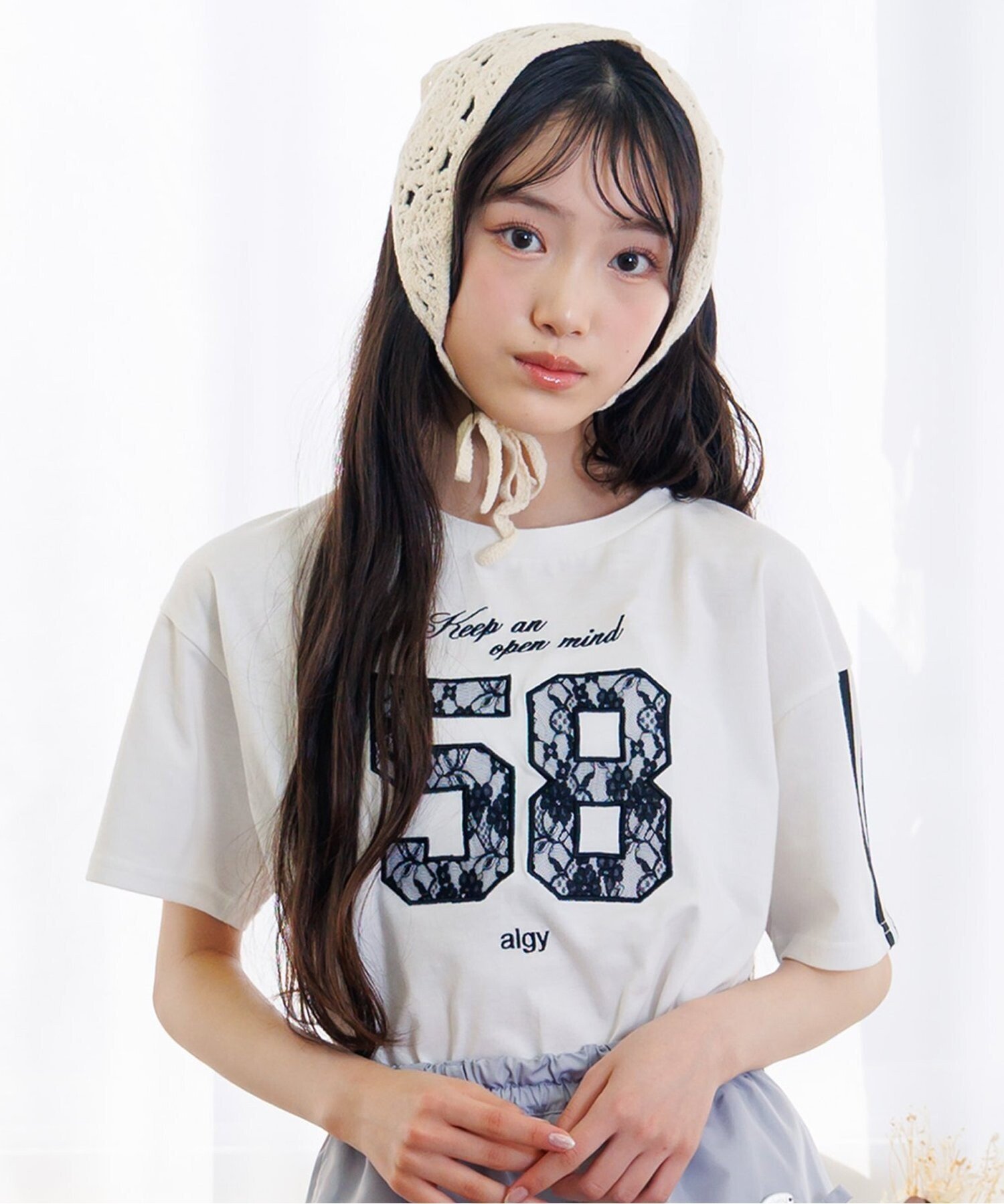 【SALE／30%OFF】algy レースナンバリングT エフオーオンラインストア トップス カットソー・Tシャツ ブルー ブラック ホワイトのサムネイル