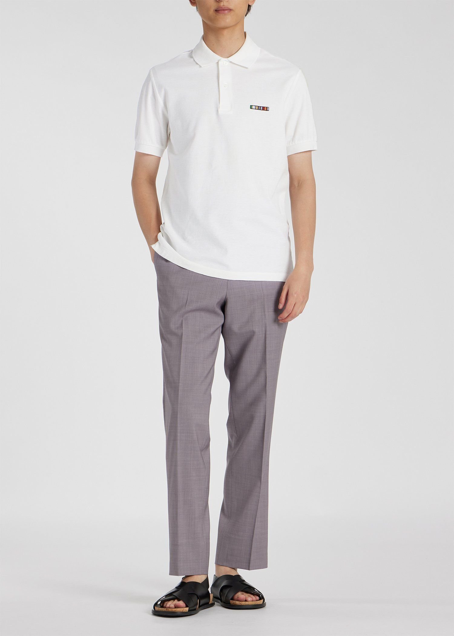 Paul Smith "Signature Stripe Bar" 半袖ポロシャツ ポール・スミス トップス ポロシャツ ブラック ホワイト【送料無料】