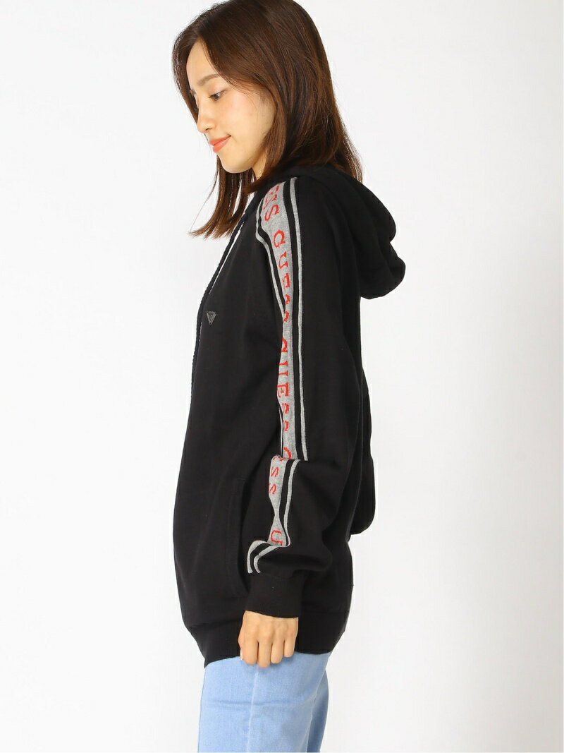 【SALE／50%OFF】GUESS (W)Bennett Hoodie Zip Sweater ゲス ニット ニットパーカー グレー ブラック【送料無料】