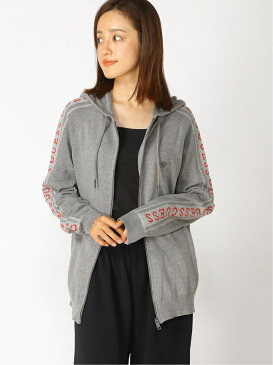 【SALE／50%OFF】GUESS (W)Bennett Hoodie Zip Sweater ゲス ニット ニットパーカー グレー ブラック【送料無料】