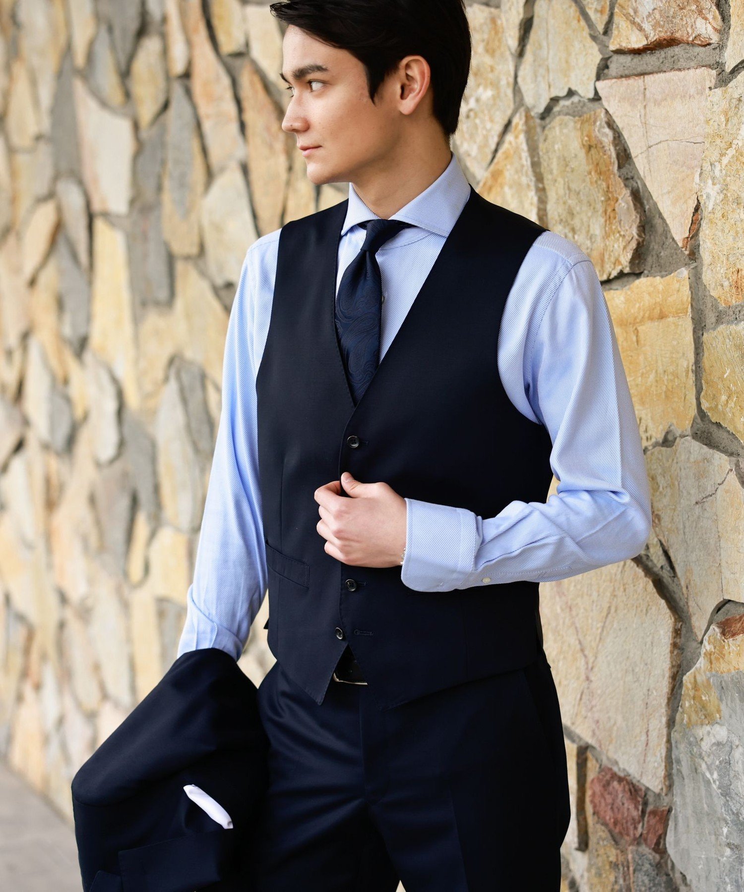 Paul Stuart 「QUINTESSENTIAL」オリジナルトップツイルウールベスト/ジレ ポール・スチュアート トッ..