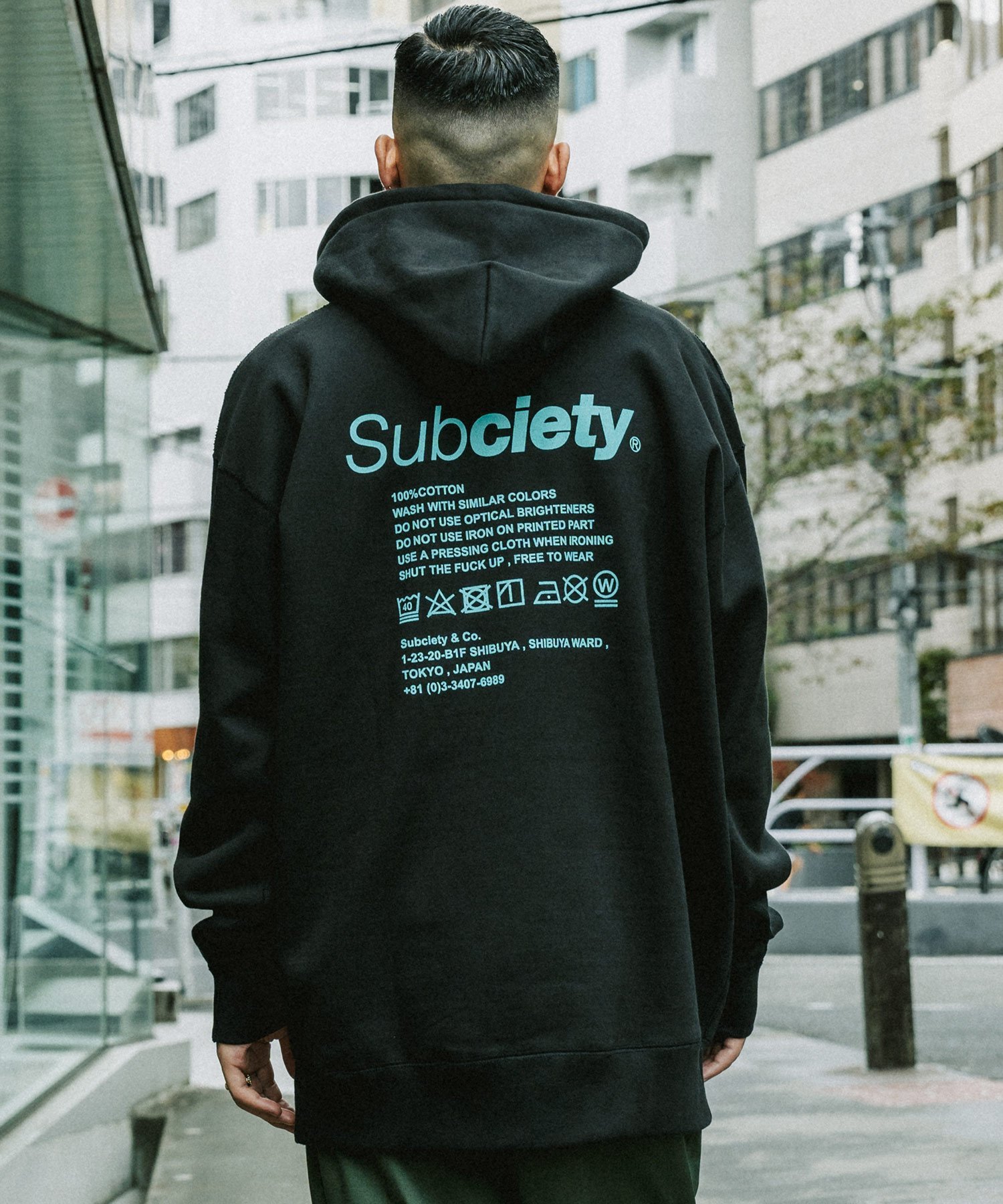 Subciety LABEL PARKA サブサエティ トップス パーカー・フーディー ブラック ブラウン