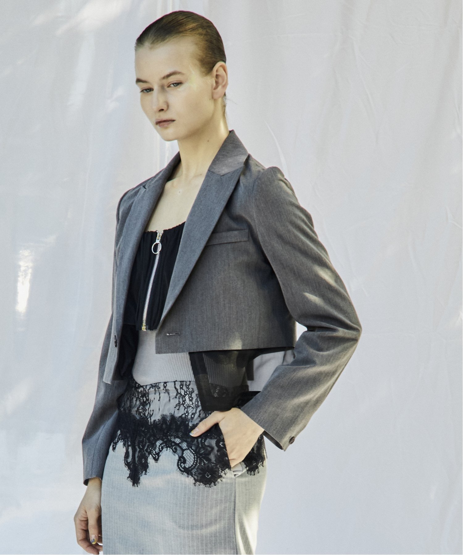 AULA AILA 3WAY JACKET アウラアイラ ジャケット・アウター テーラードジャケット・ブレザー グレー【送料無料】のサムネイル