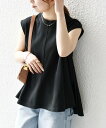 SHIPS any SHIPS any:<接触冷感/汗染み防止加工/洗濯機可能>Aライン フレンチスリーブ TEE シップス トップス カットソー・Tシャツ ブ...