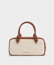 CHARLES & KEITH Sammie サミーキャンバスノットハンドルイロンゲイティッドバッグ チャールズアンドキース バッグ トートバッグ【送料無料】(4)