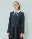 pom ponette junior *サキソニーノーカラージャケット ナルミヤオンライン ジャケット・アウター ブルゾン・ジャンパー ネイビー【送料無料】