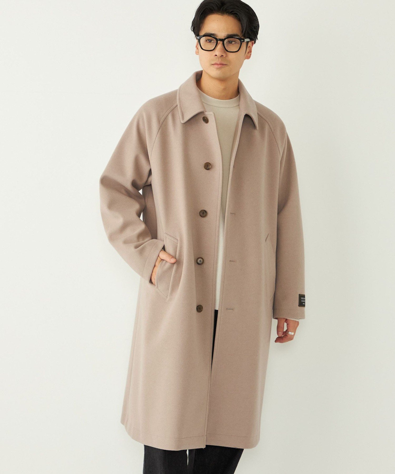 SHIPS Colors SHIPS Colors:ウール ミックス ロングコート シップス ジャケット・アウター ステンカラーコート ブラック ネイビー ベー...