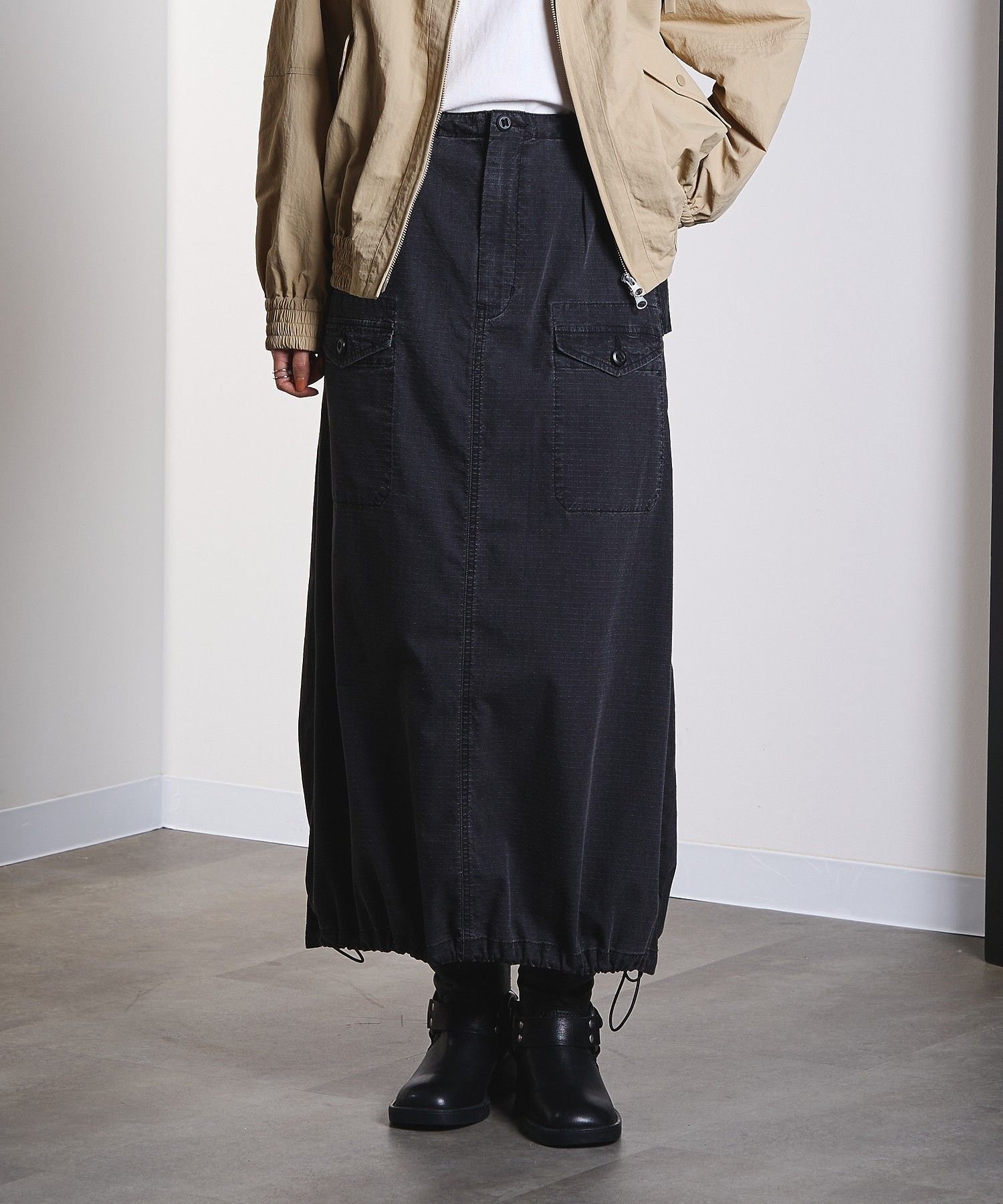 【SALE／50%OFF】ROSE BUD RIP STOP CARGO POCKET SKIRT ローズバッド スカート その他のスカート ブルー グレー【送料無料】