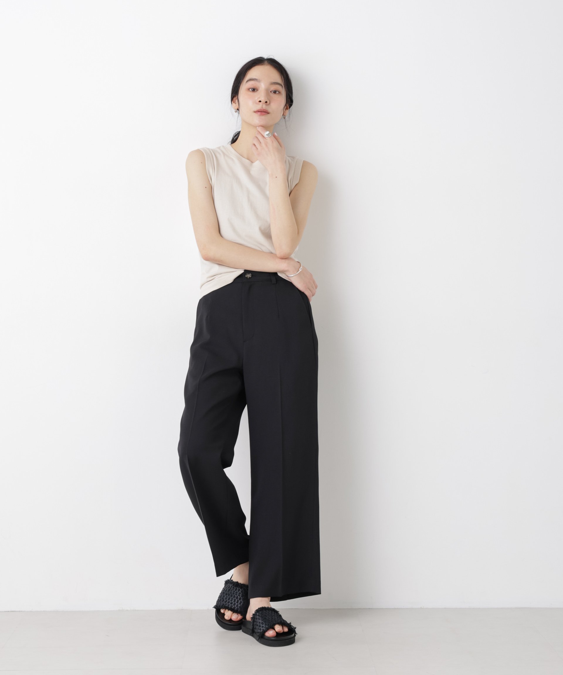 NANO universe Hanes/2P JapanFit for HER スリーブレスTシャツ ナノユニバース トップス カットソー・Tシャツ