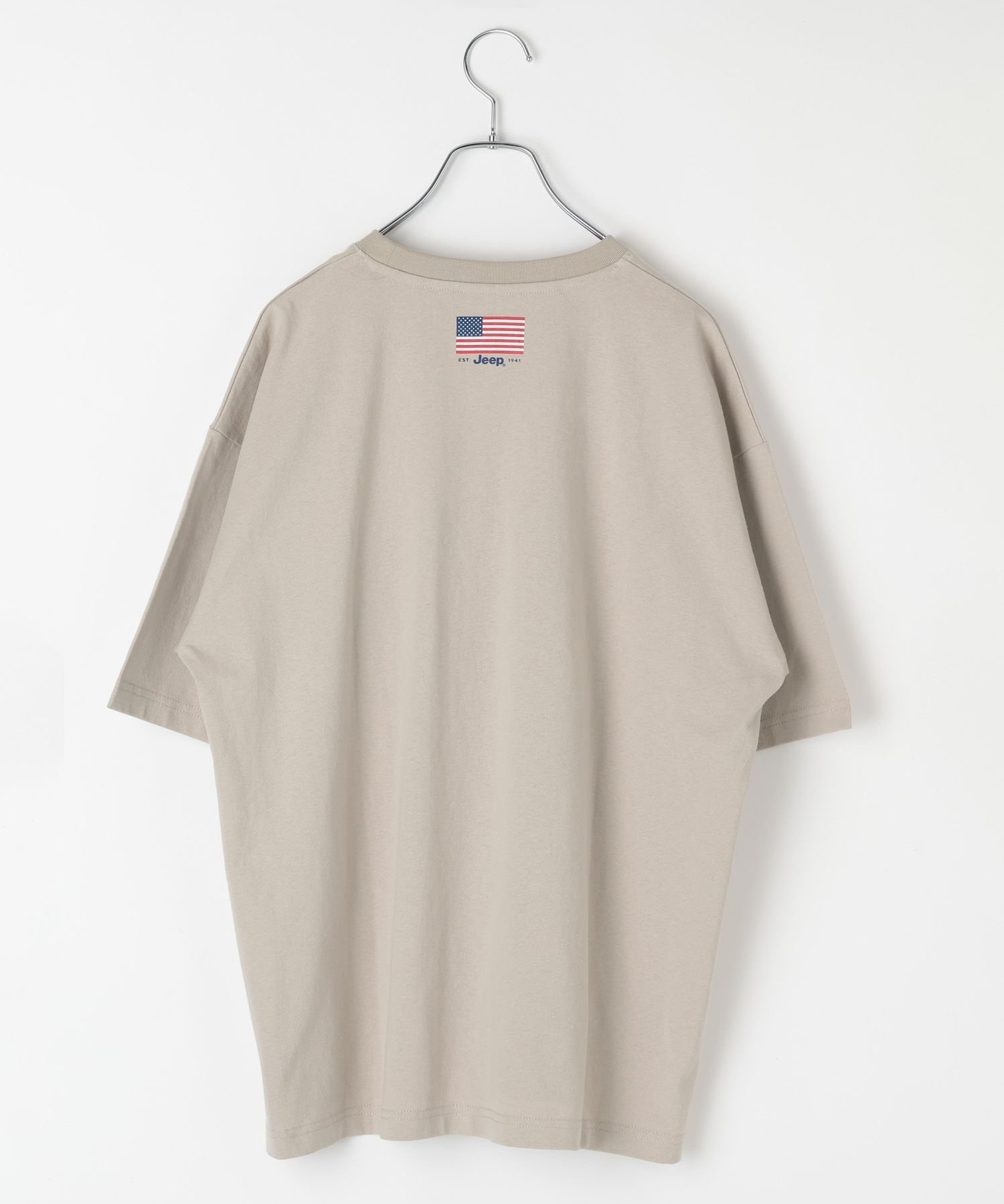 【Jeep(ジープ)】フロントプリントTシャツ ベイフロー トップス カットソー・Tシャツ カーキグリーン ベージュ