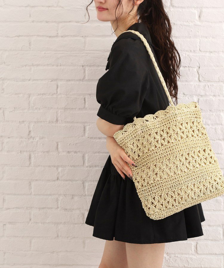 OberTashe フラワーデザインフラットトート エスペランサ バッグ トートバッグ グリーン ベージュ