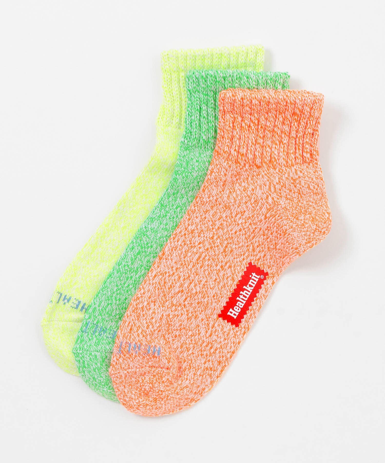 URBAN RESEARCH ITEMS Healthknit HK ミドルソックス スラブ NEON 3P アーバンリサーチアイテムズ 靴下・レッグウェア 靴下