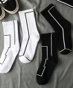 【SALE/10%OFF】aimoha - select - 【mosox】イレギュラーラインハイソックス アイモハ 靴下・レッグウェア 靴下 ホワイト ブラッ...