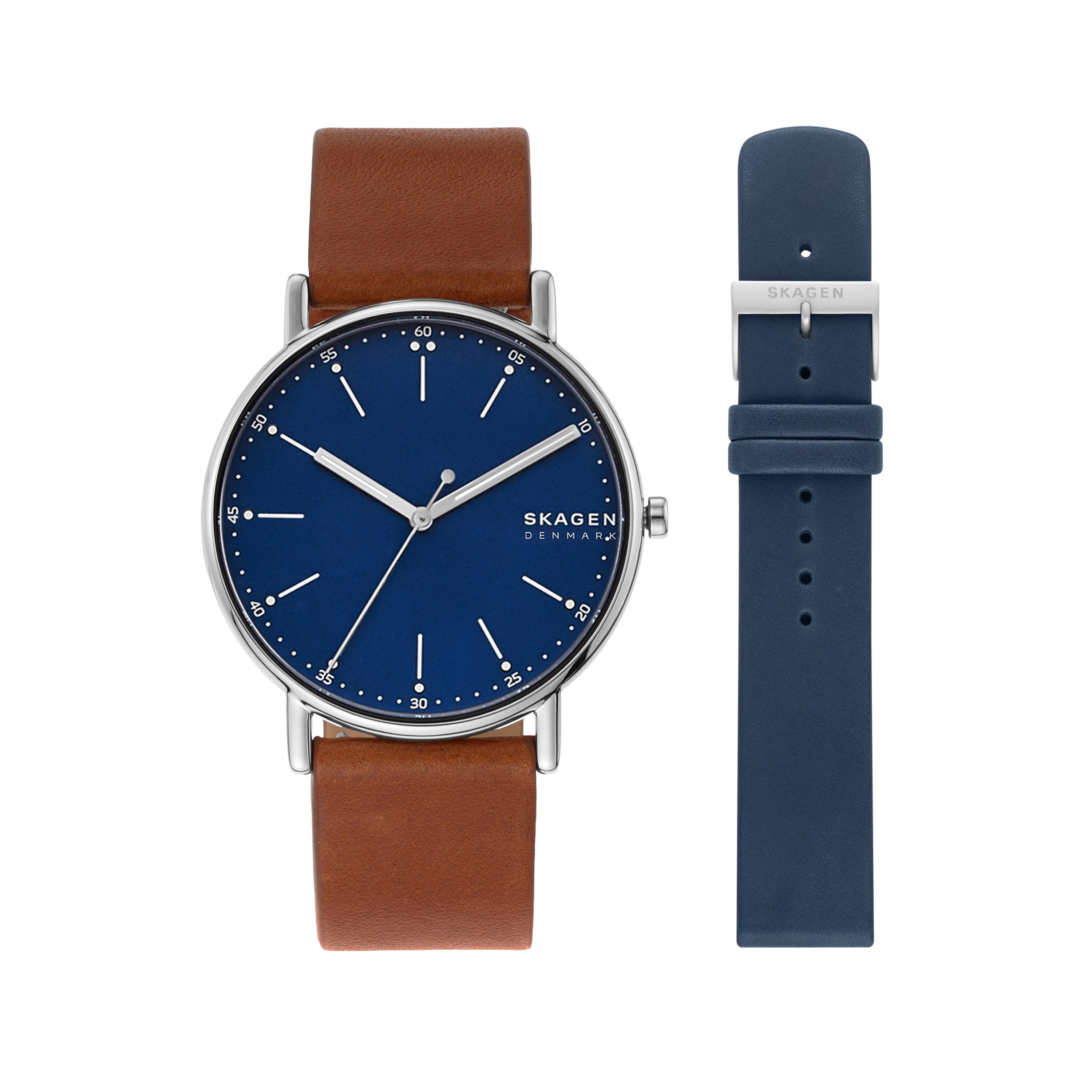 SKAGEN スカーゲン 腕時計&ストラップバンド セット メンズ アナログ レザー W69X215OT スカーゲン アクセサリー・腕時計 腕時計【送料無料】
