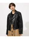 【SALE/20%OFF】AZUL by moussy ECOLEATHERRIDER'SJACKET/エコレザーライダースジャケット アズールバイマウジー コート/ジャケット コート/ジャケットその他 ブラック ホワイト【送料無料】