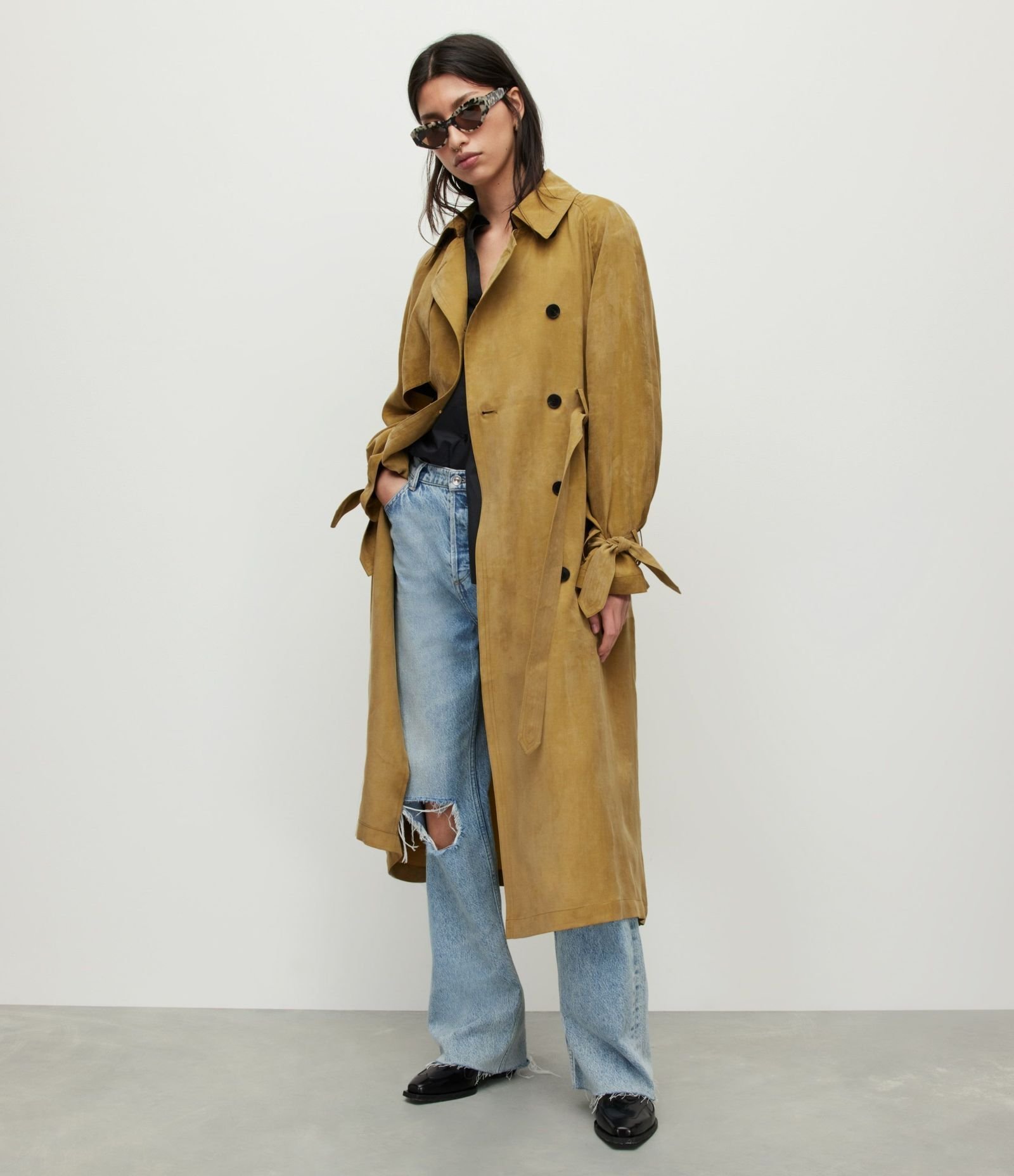 ALLSAINTS (W)KIKKI TRENCH オールセインツ ジャケット・アウター トレンチコート カーキ