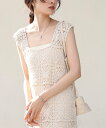 Bab 【XS~M 低身長向けサイズあり】クロシェロングワンピース バブ / ブージュルード ワンピース・ドレス ワンピース ブルー ブラック ホワイト レッド...