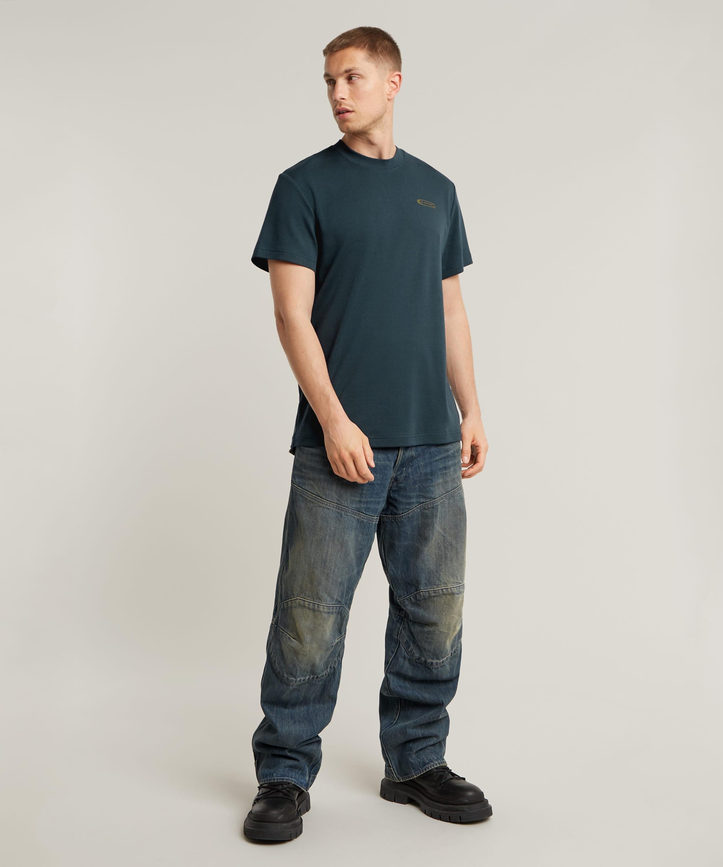 【公式ショップ】Scaffolding Back Graphic T-Shirt/バックグラフィックフォトプリントTシャツ ジースターロゥ トップス カットソー・Tシャツ ネイビー
