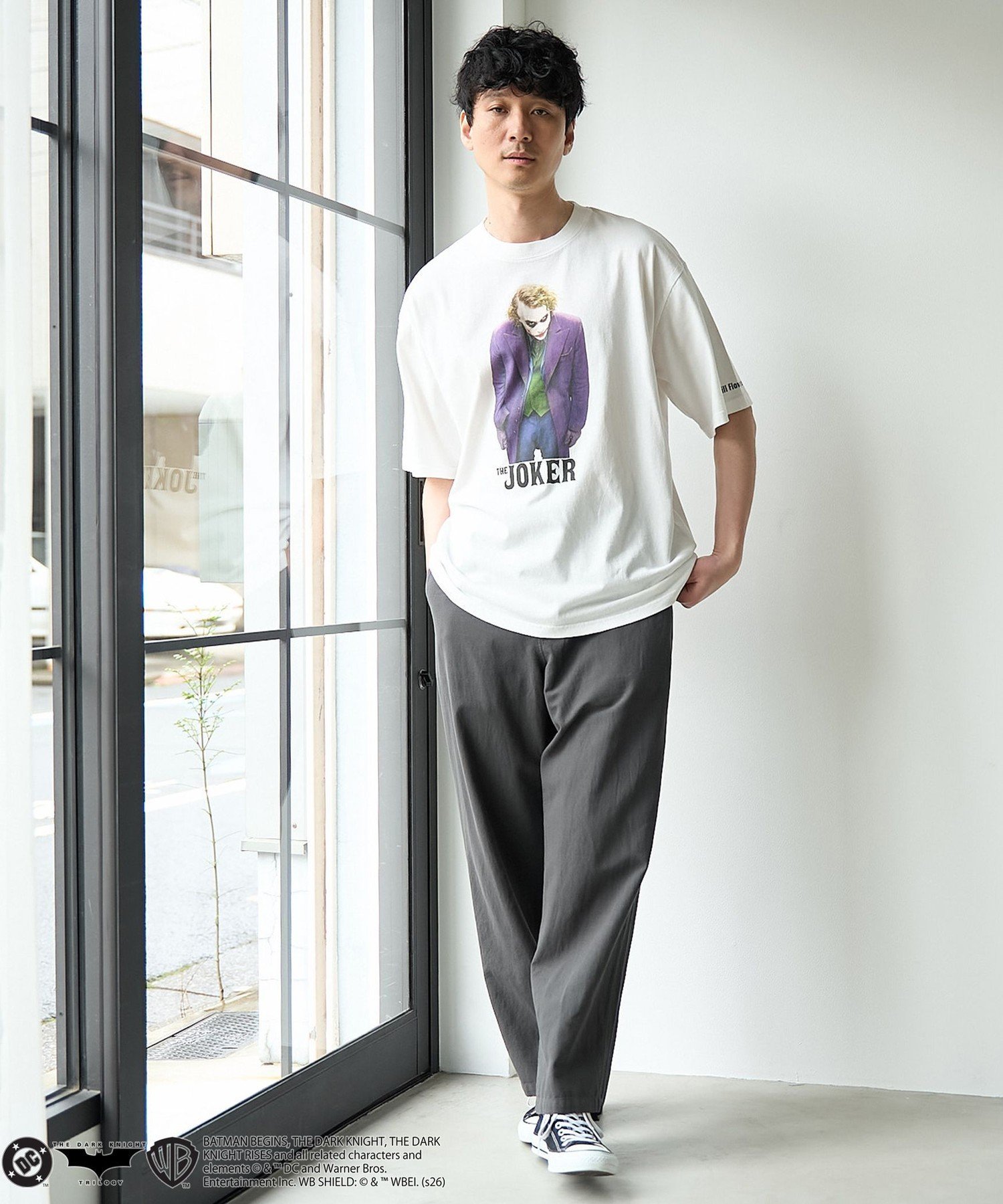 JOKER(ジョーカー)ヴィンテージライクTシャツ コーエン トップス カットソー・Tシャツ グレー ホワイト