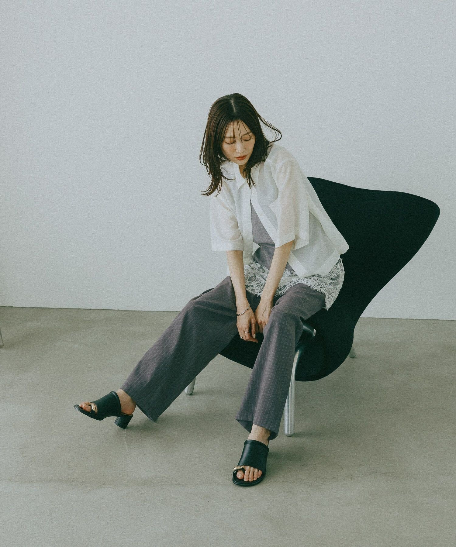 【SALE／30%OFF】GLOBAL WORK エアリーリラックスデニムレースキャミソール/678471 グローバルワーク トップス キャミソール ブラック ブルー stylife-15669781 Rakuten Fashion サンプル画像3