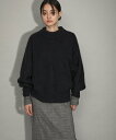 【SALE／10%OFF】ADAM ET ROPE' FEMME 【WEB限定】FOXWOOLミックス畦ニットプルオーバー アダムエロペ トップス ニット ブラック グレー ブルー【送料無料】