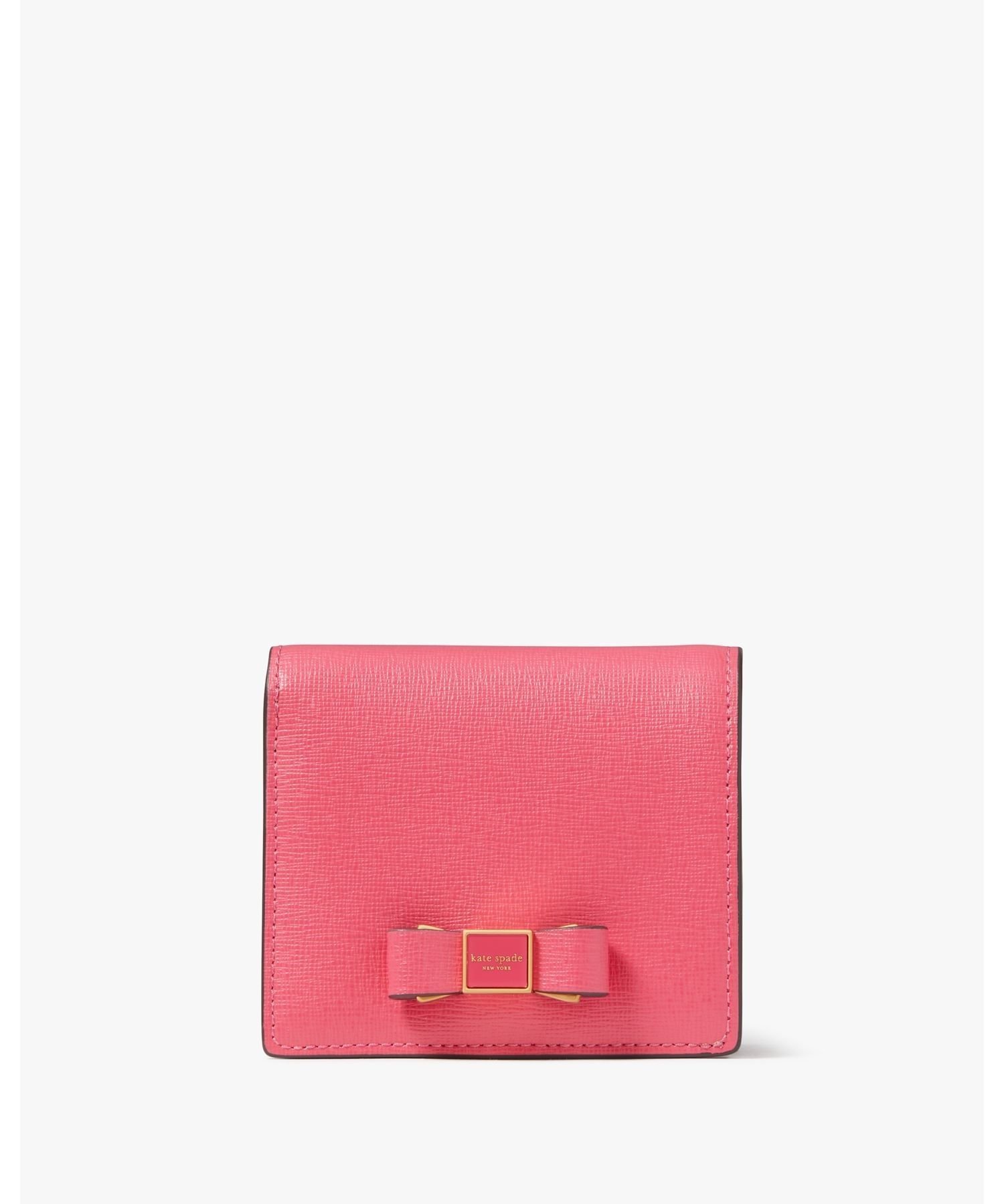 ケイトスペード ポーチ（レディース） 【SALE／50%OFF】kate spade new york モーガン ボウ エンベリッシュド スモール バイフォールド ウォレット ケイトスペードニューヨーク 財布・ポーチ・ケース 財布 ピンク【送料無料】