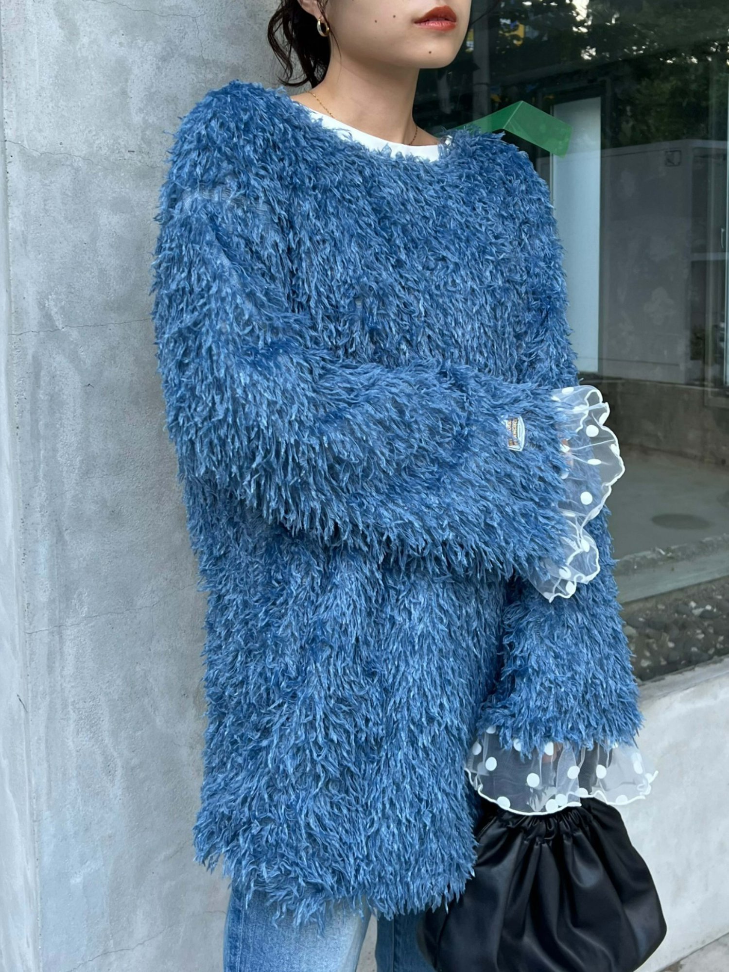 CIAOPANIC TYPY H.S2WAYフェザーファーカーデ チャオパニックティピー トップス カーディガン ブルー ホワイト イエロー【送料無料】のサムネイル