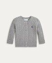 POLO RALPH LAUREN (ベビー)ケーブルニット コットン カーディガン ラルフローレン トップス カーディガン グレー【送料無料】