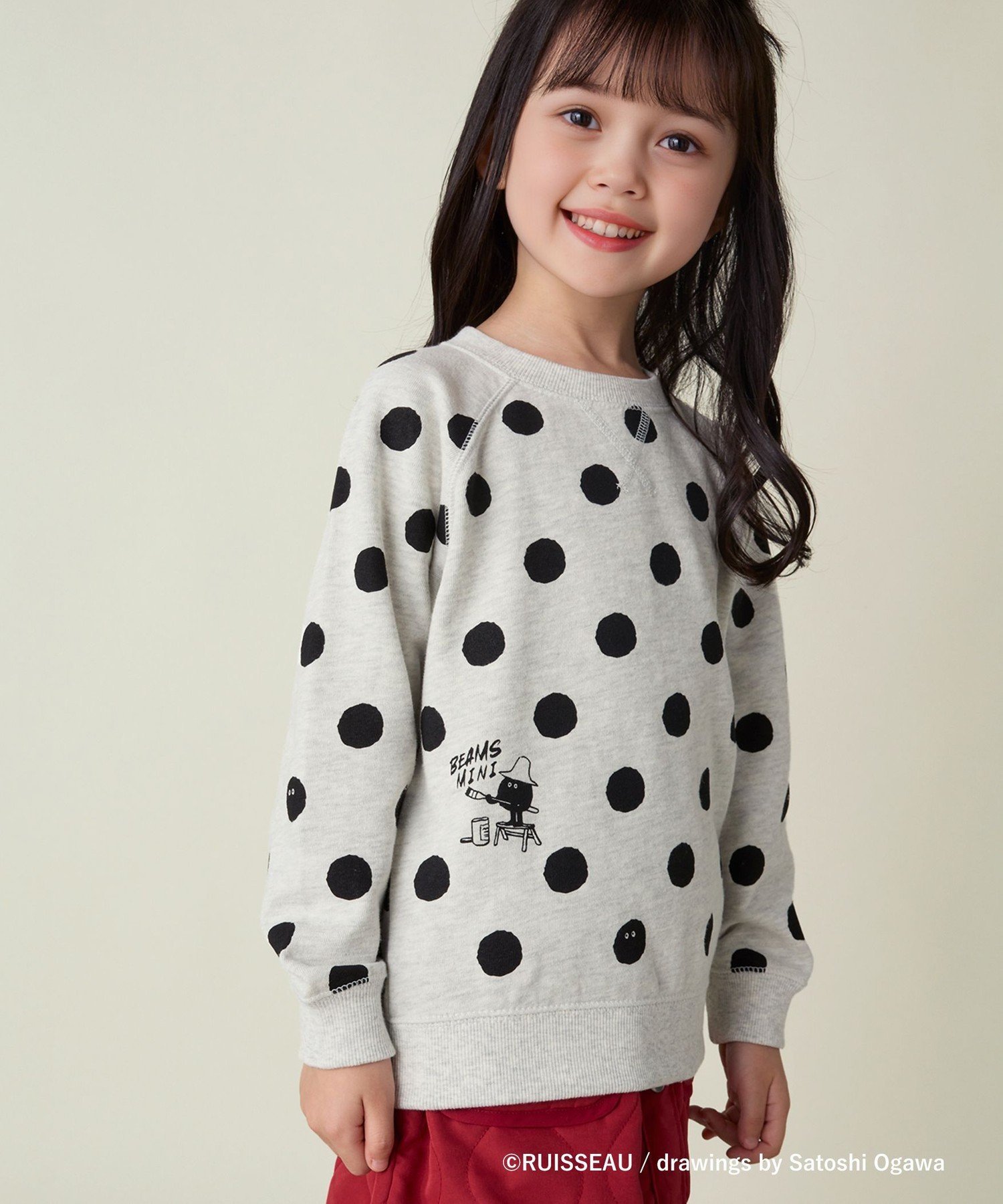 【SALE／50%OFF】BEAMS mini マリモ スウェット (90~150cm) 24AW ビームス ミニ トップス スウェット・トレーナー ホワイト グレー