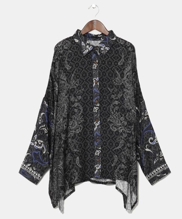 チャイハネ 【チャイハネ】デュオシャツ アミナコレクション トップス シャツ・ブラウス ブラック ブルー ベージュ